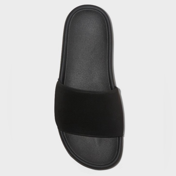 Women's Makenna Slide Sandals - All In Motion Black Slip-On Open Toe 9 - Picture 3 of 4